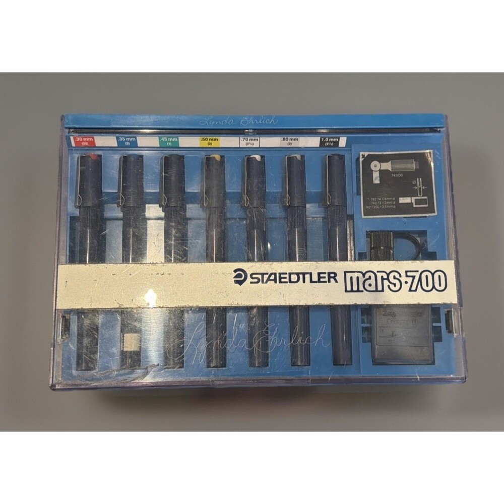 Staedtler Mars 700 Set of 7 Technical Drafting Pens Untested READ